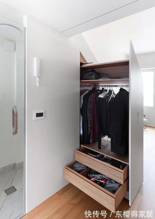 熨烫板|晒晒朋友的33㎡单身公寓,全屋定制柜子,这空间利用真是绝了!