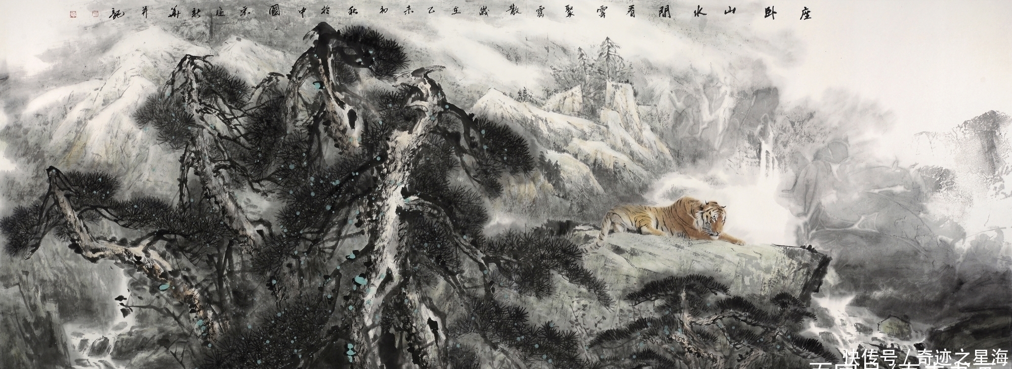 善面|葛新华画虎,善面不失王者风范,柔和不失王者之威