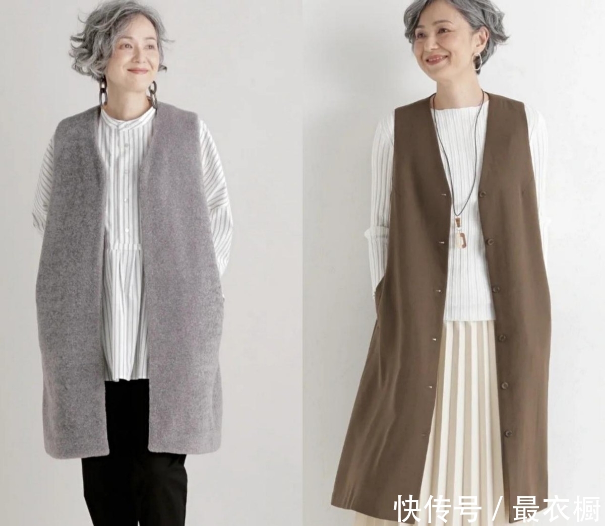 大衣 这才是60多岁奶奶的穿衣榜样!越老越美丽,高级大方又得体