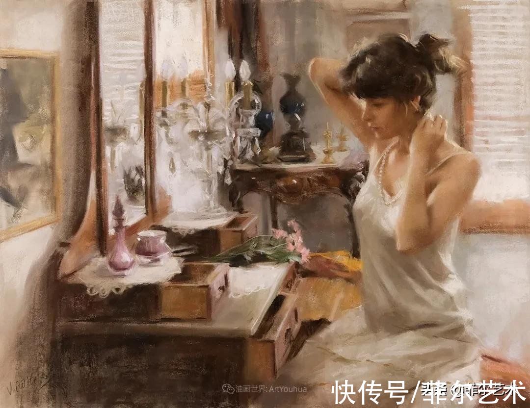 s婀娜多姿，美丽动人~西班牙画家维森特·罗梅罗·雷东多油画欣赏