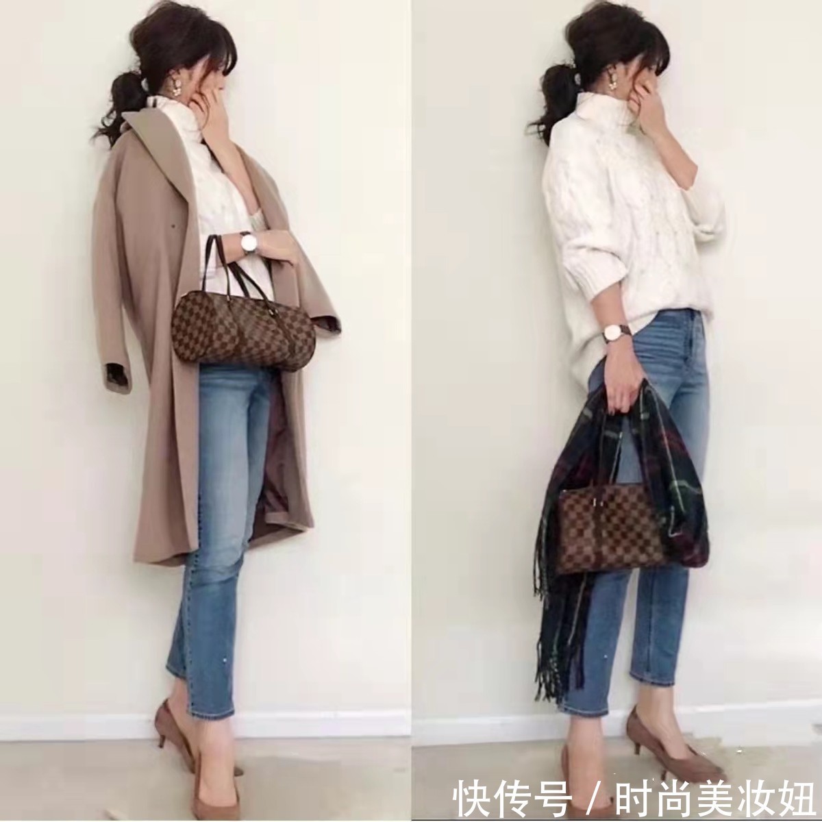 格纹|冬天毛衣怎么穿更显气质,试试“日系风”穿搭,洋气又高级