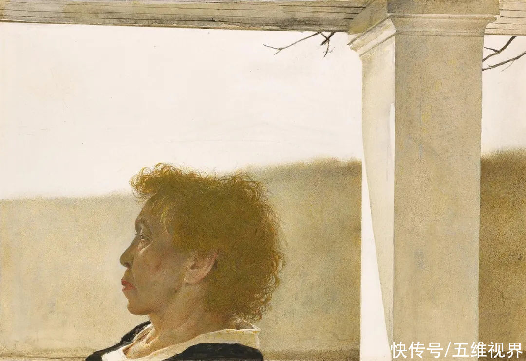 水彩|「名家作品」安德鲁·怀斯水彩侧面人像