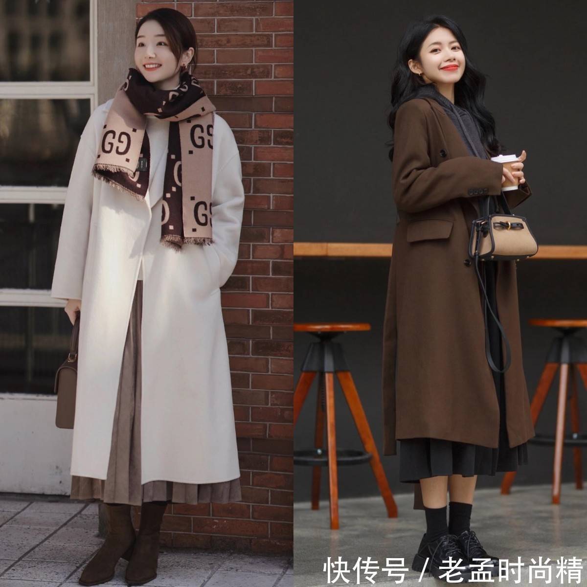 碎花裙|穿大衣少搭配裤子,如今流行这样穿,气质优雅还高级