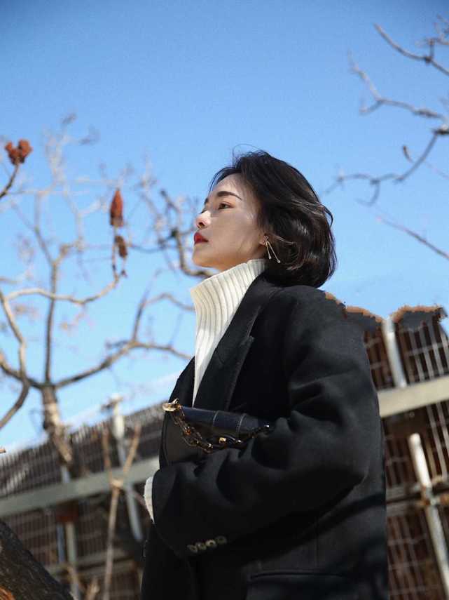 高领毛衣 大衣内搭别乱选!一件高领毛衣就能满足所有的穿衣需求,温柔优雅