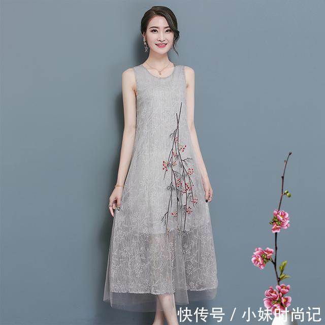 小蛮腰 无袖连衣裙最是舒适清爽,做优雅女人就穿它