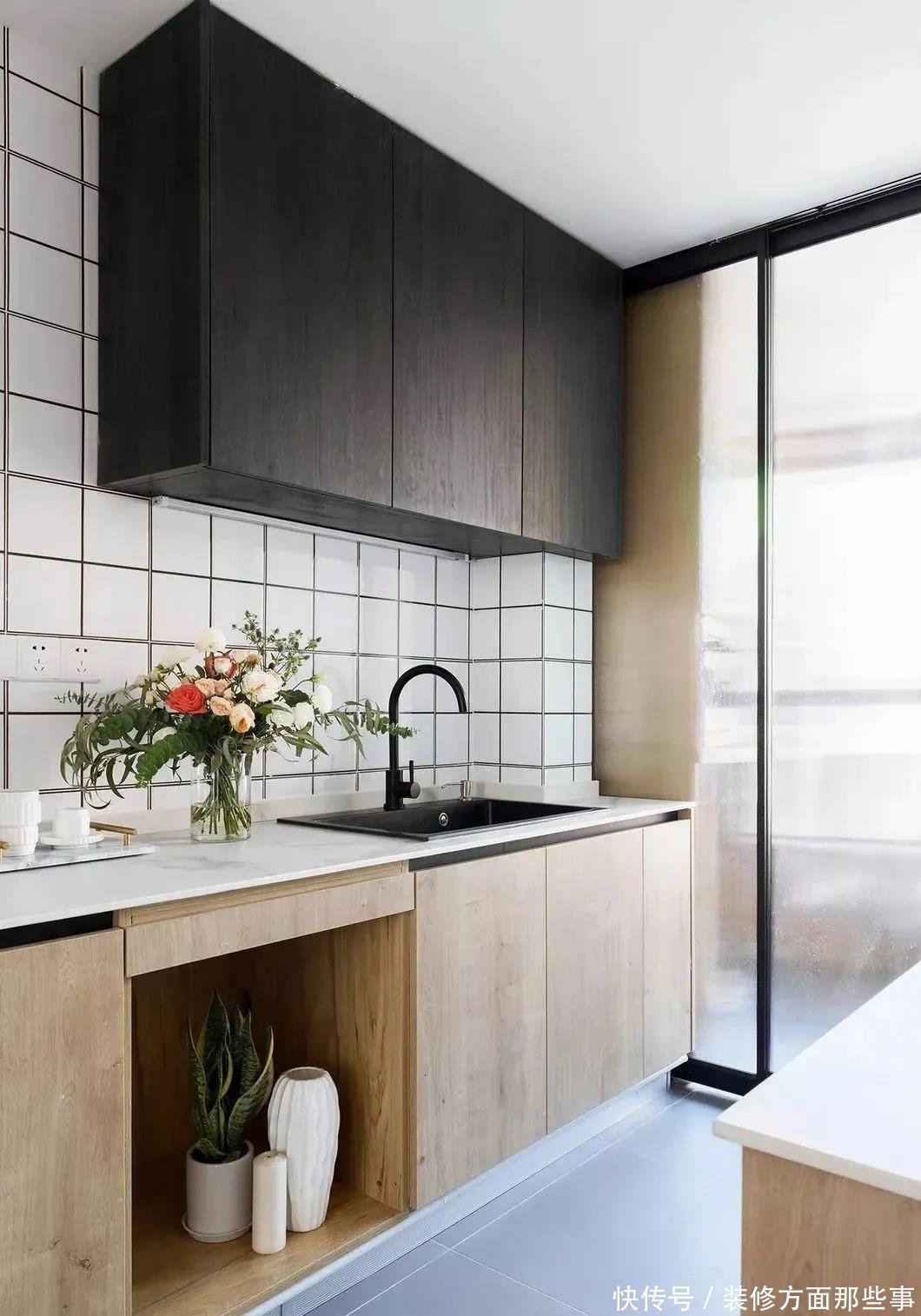 厨房|71平混搭二居室，莫兰迪色调，很高级有质感