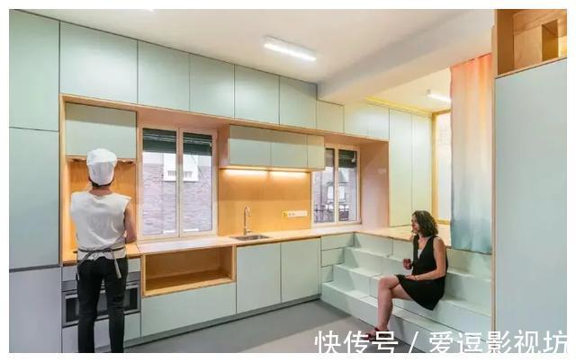 橱柜|层高3米的小宅,硬是装成了“两层”用,33㎡居住一家三口不拥挤!