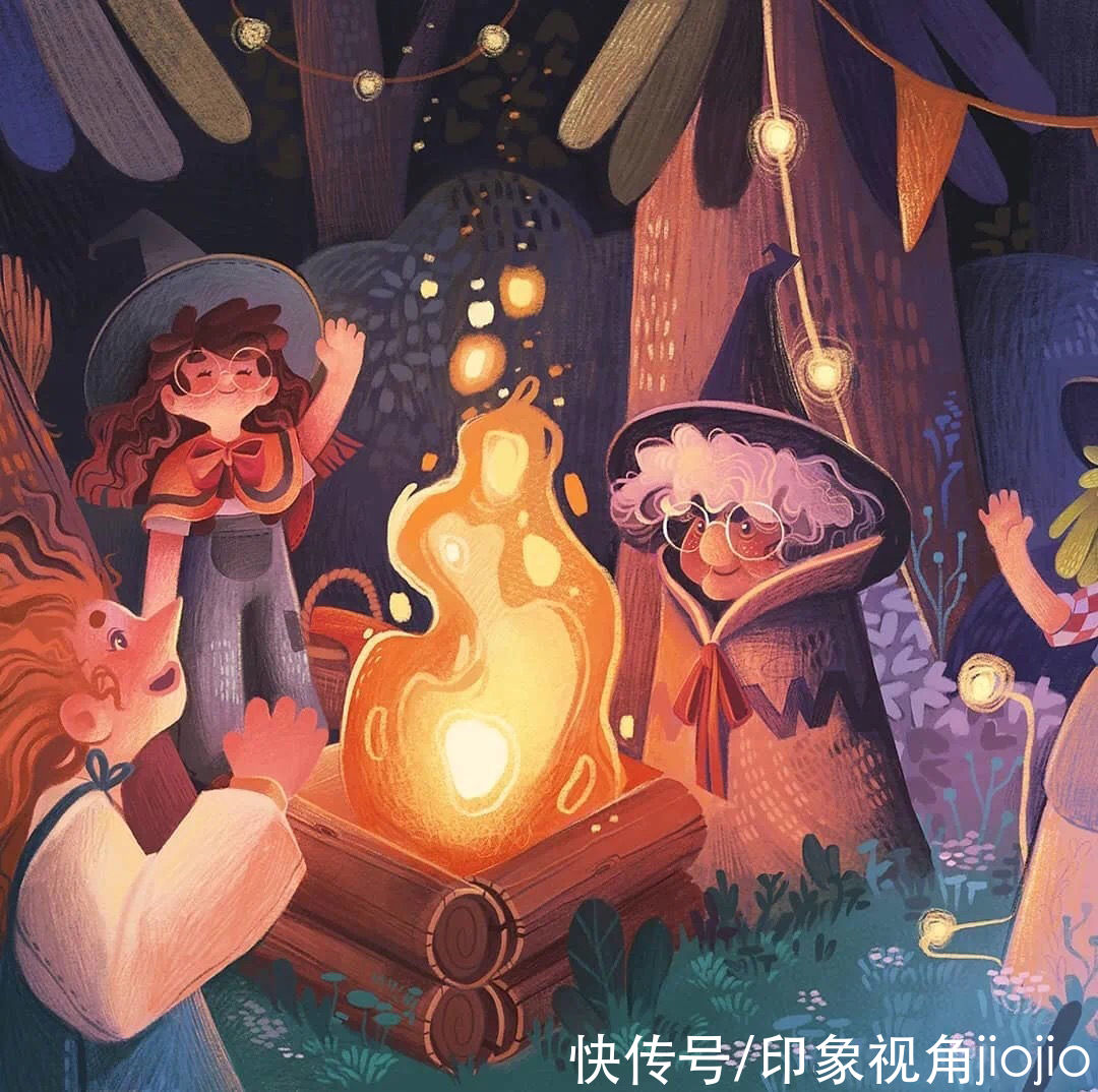 人物插画@可爱灵动的童话风人物角色，画面恰到好处的质感看起来很舒适