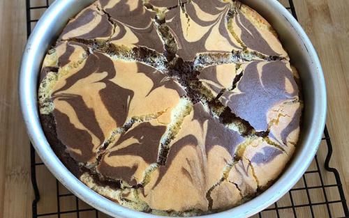 可可粉|节后上班早餐要吃好，教你做斑马纹蛋糕，绵软细腻，口味丰富