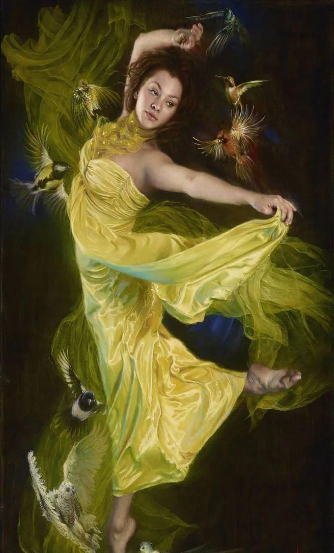 ·曼努克@自然又野性的存在,美女艺术家的唯美油画欣赏