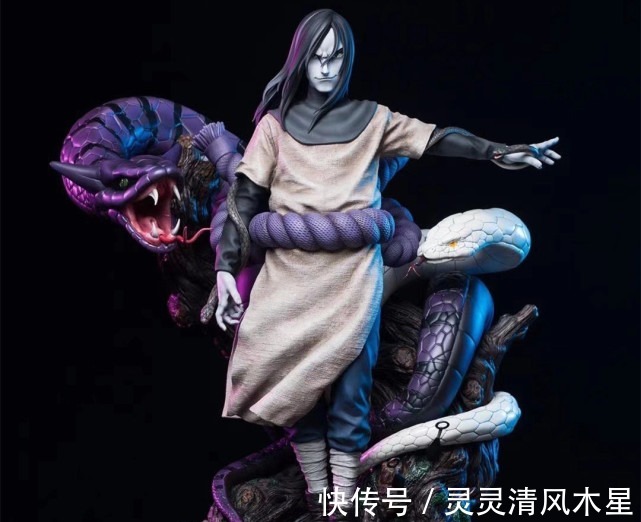 大蛇丸|火影大蛇丸双通灵兽手办,万蛇瞳孔栩栩如生,白磷大蛇造型亮眼