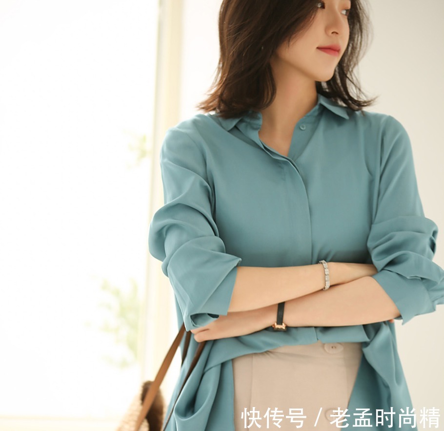 下摆|富有设计感的衬衫,前短后长不规则下摆显层次感