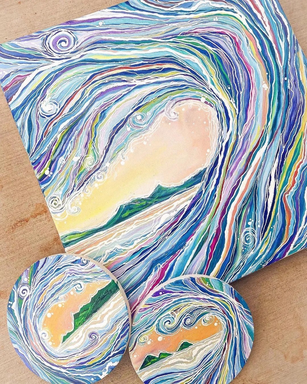 夏威夷$从没学过美术的她,用简单粗暴技法画画,让她成为了百万富豪