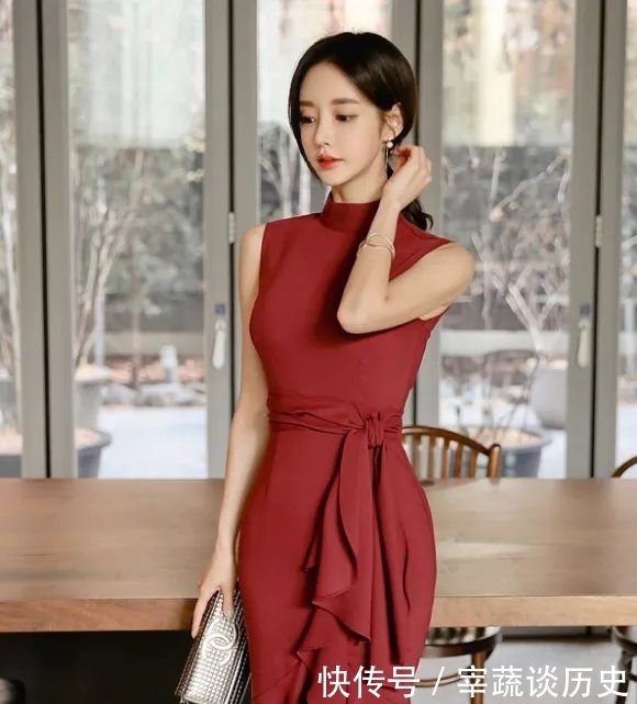 美图|美图欣赏：孙允珠，美酒枣红佛拉明哥曼妙无袖裙