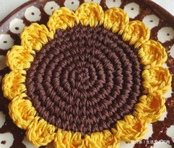 毛线钩针编织向日葵合集，DIY手工编织附图解教程