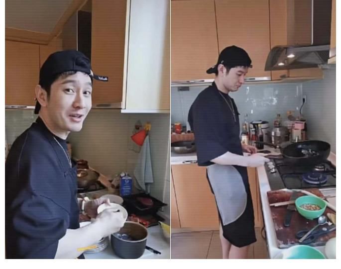 黄晓明|黄晓明罕见家中做饭！厨房宽敞装修简朴，手法生疏菜品卖相无食欲