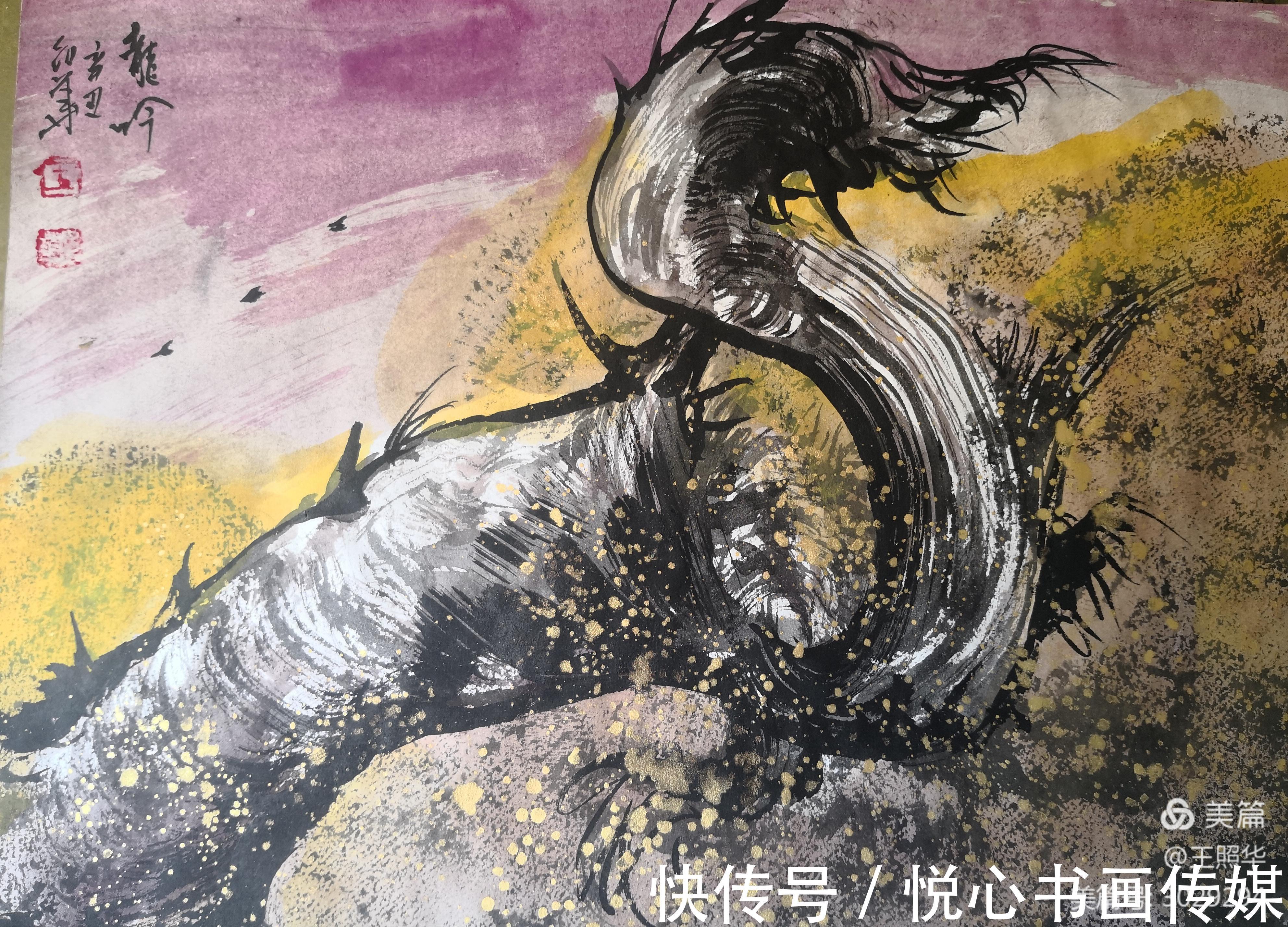 大漠英雄!中国鹰王、胡杨大师王照华虎年迎春新作《大漠英雄》