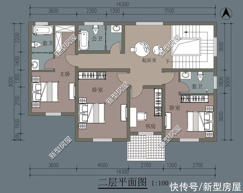建筑面积|分享10套农村二层户型，每一套颜值都很高，照着建房一定错不了