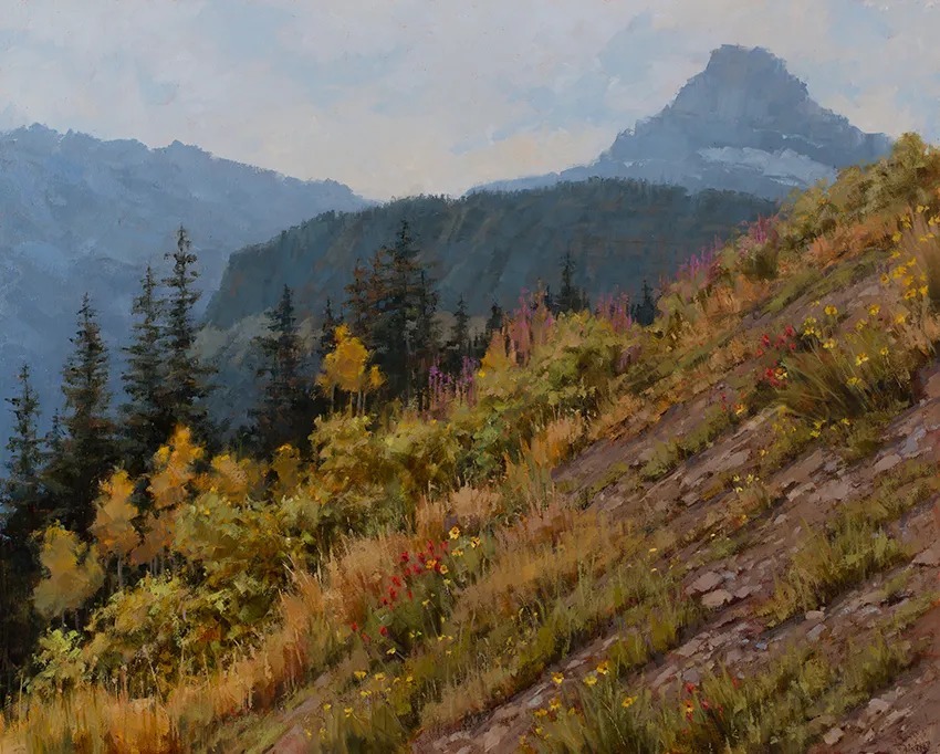 油画&她的风景油画清新自然，浪漫且又淳朴