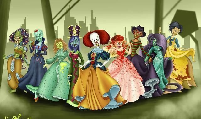 白雪公主#迪士尼公主变成恐怖“怪物”,丧尸让人害怕,吸血鬼画风妖娆