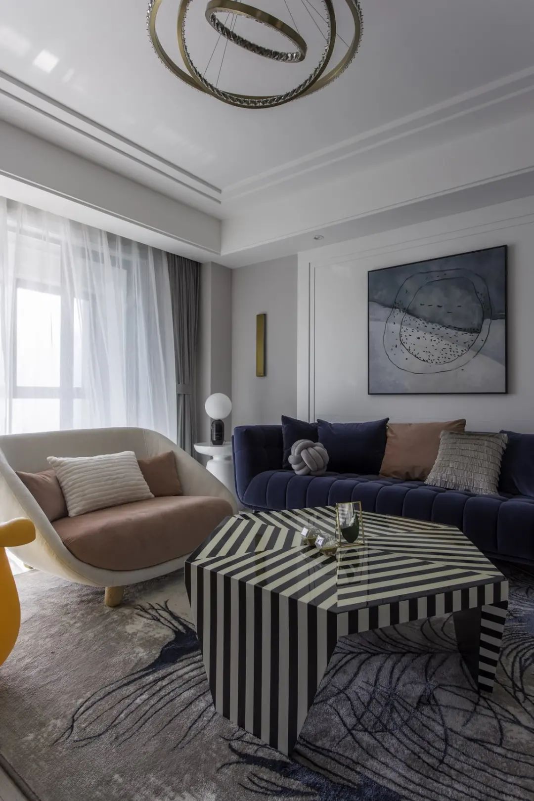 舒适|180㎡浪漫小窝,蓝与粉、灰与白,优雅情趣,轻松舒适