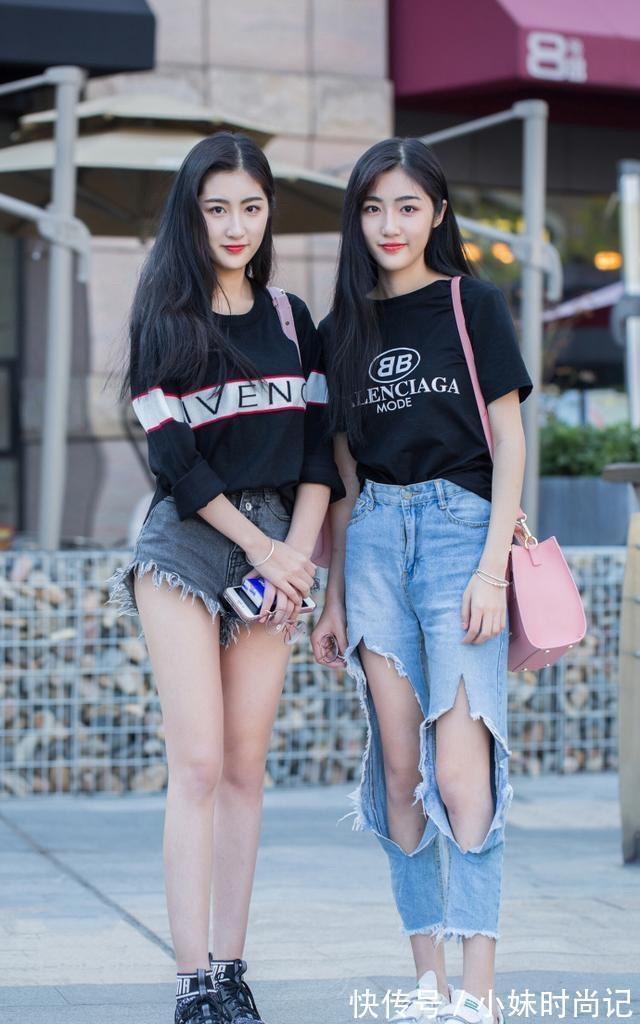 休闲西装 街拍:身材高挑的气质美女,黑色打底裤搭配休闲上衣,迷人好身姿