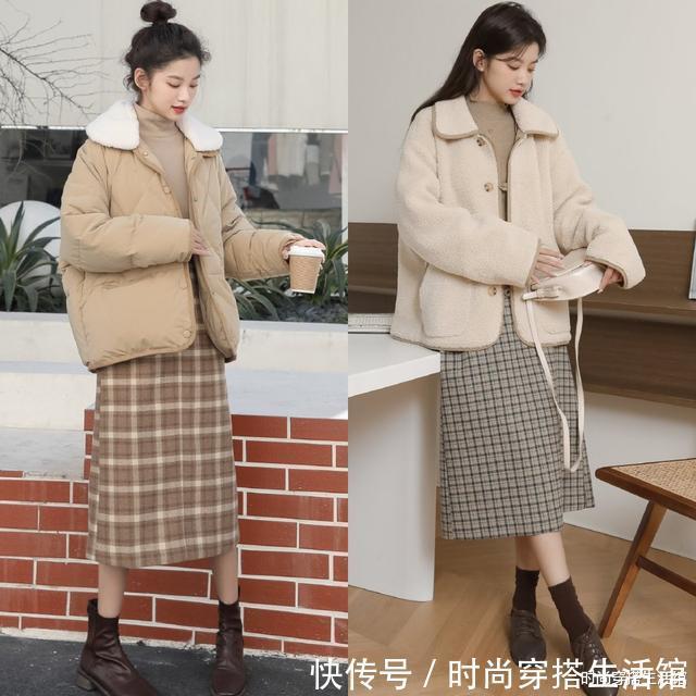 半裙 毛衣下面尽量少穿裤子,今年春节流行这样穿,简约大方又气质,美