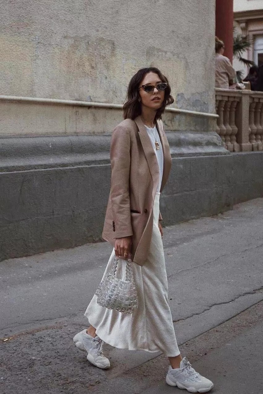 西装+裙子=早秋最in穿法,好看爆了!