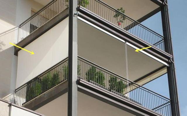 玻璃窗|阳台不能封有对策了,对面住户在楼板上挂5个帘子,防晒遮阳