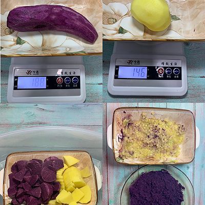 紫薯土豆糯米肉松饼