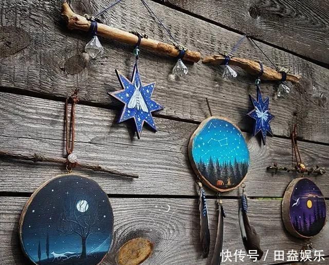 废弃的木头切成了片,竟然这么多地方都用得到,DIY手工绘画