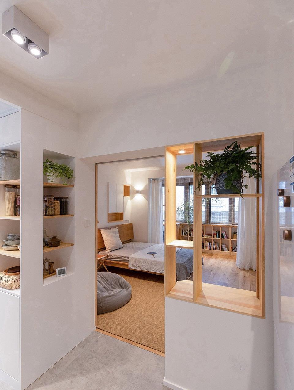 空间|45㎡小户型学区房,爆改后“小中见大”,整个家被一眼望穿