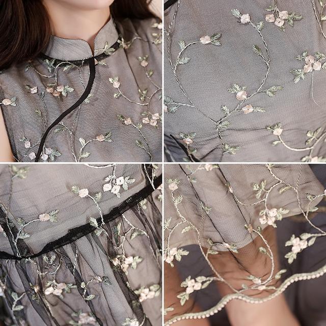 刺绣|仙气十足的改良旗袍裙,才是塑造淡雅女神的必备单品