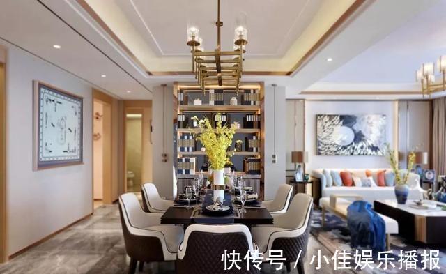 背景墙|168平米四居室,新中式混搭风格轻奢时尚,诗意高端堪称典范