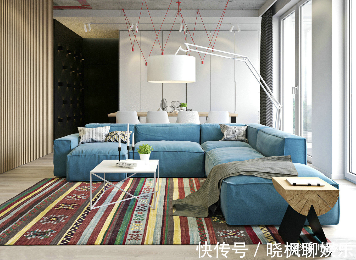 工业风|110m2工业风,不规则灯饰,民族风地毯,落地窗,释放生活压力!