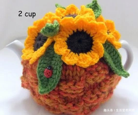毛线钩针编织向日葵合集,DIY手工编织附图解教程
