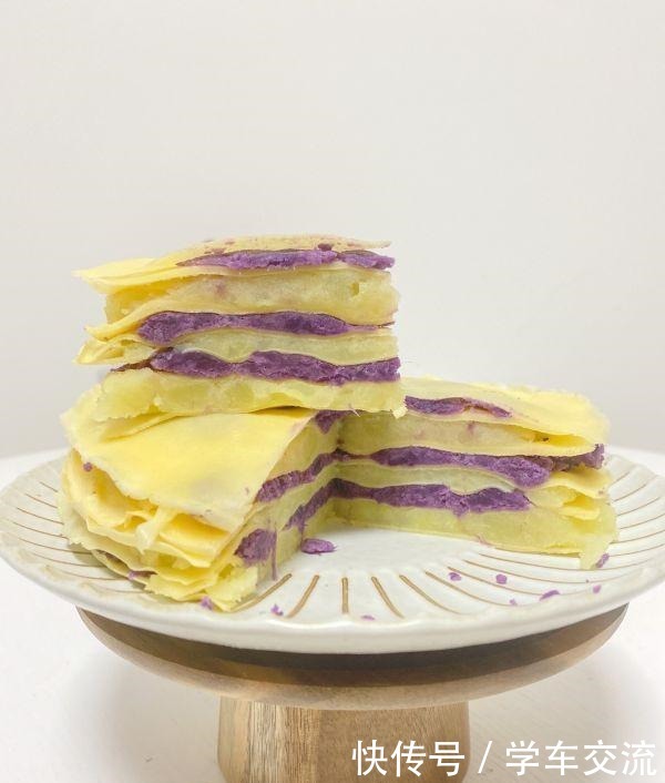 紫薯千层蛋糕(免烤箱都能做)!