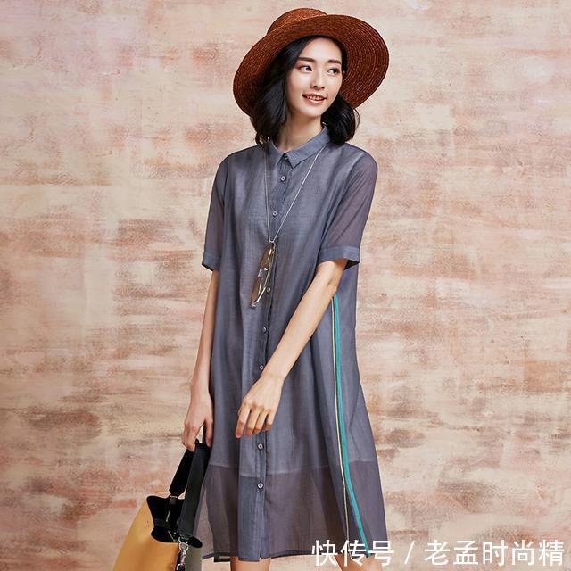 天丝 知性的衬衫连衣裙,既能单穿又可以当小外套,我最喜欢第5款