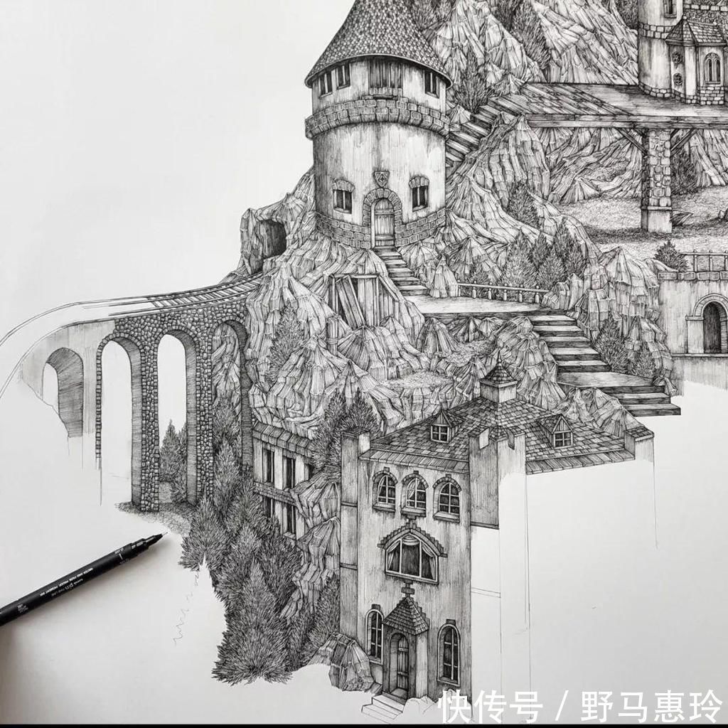 景观#一幅画用掉上百支笔,看到最后成果这么震撼,也就不觉得心疼了