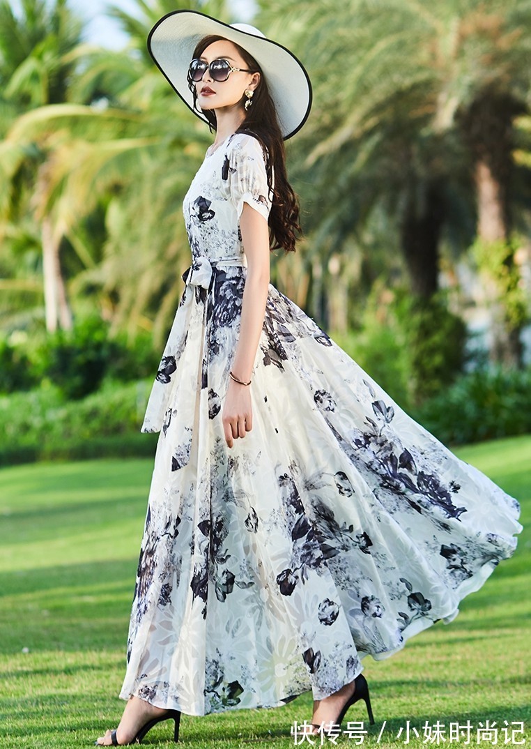 裙摆|复古大摆裙,时尚减龄系,气质修身范