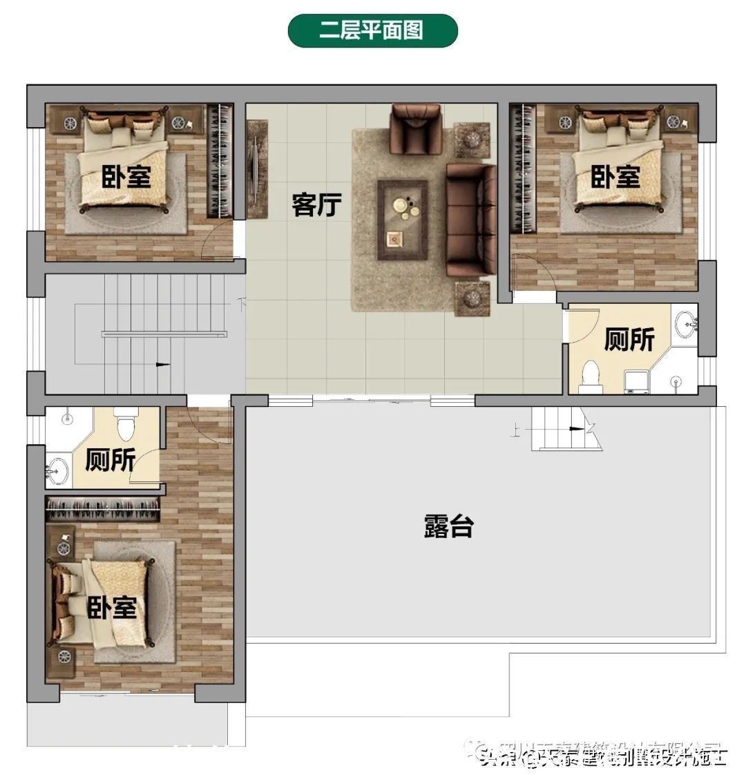 现代风|四川宜宾二层半现代风别墅 农村建房盖平屋顶别墅图纸 乡村洋房