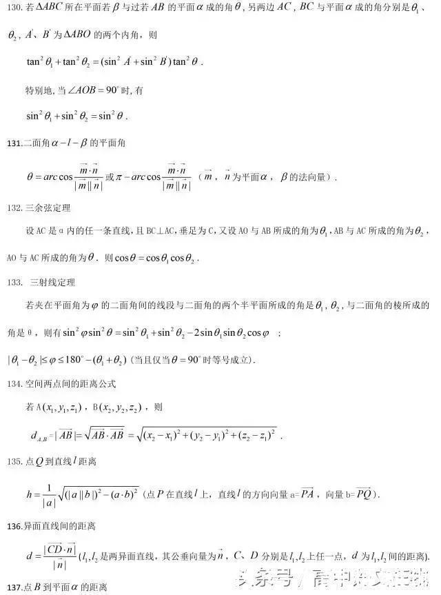 高中数学常用结论203条，每次考试都用到学霸都提前收藏啦