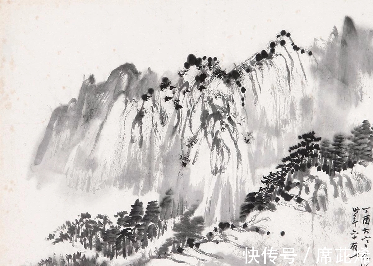 青绿山水#老画家的画|贺天健山水画