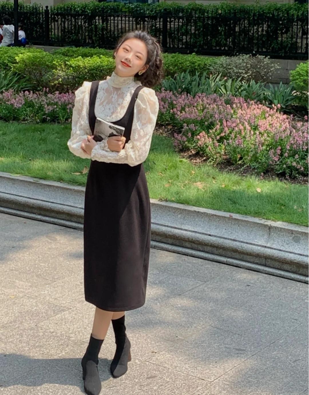 搭配|秋季,矮个子的搭配指南,白色衬衫搭配背带裤可甜可咸,显高显瘦