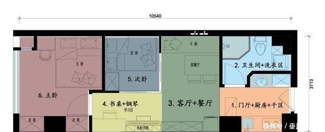 玻璃门|套内35㎡,空间丝毫不浪费!挤出两房一厅,卫生间分离式设计!