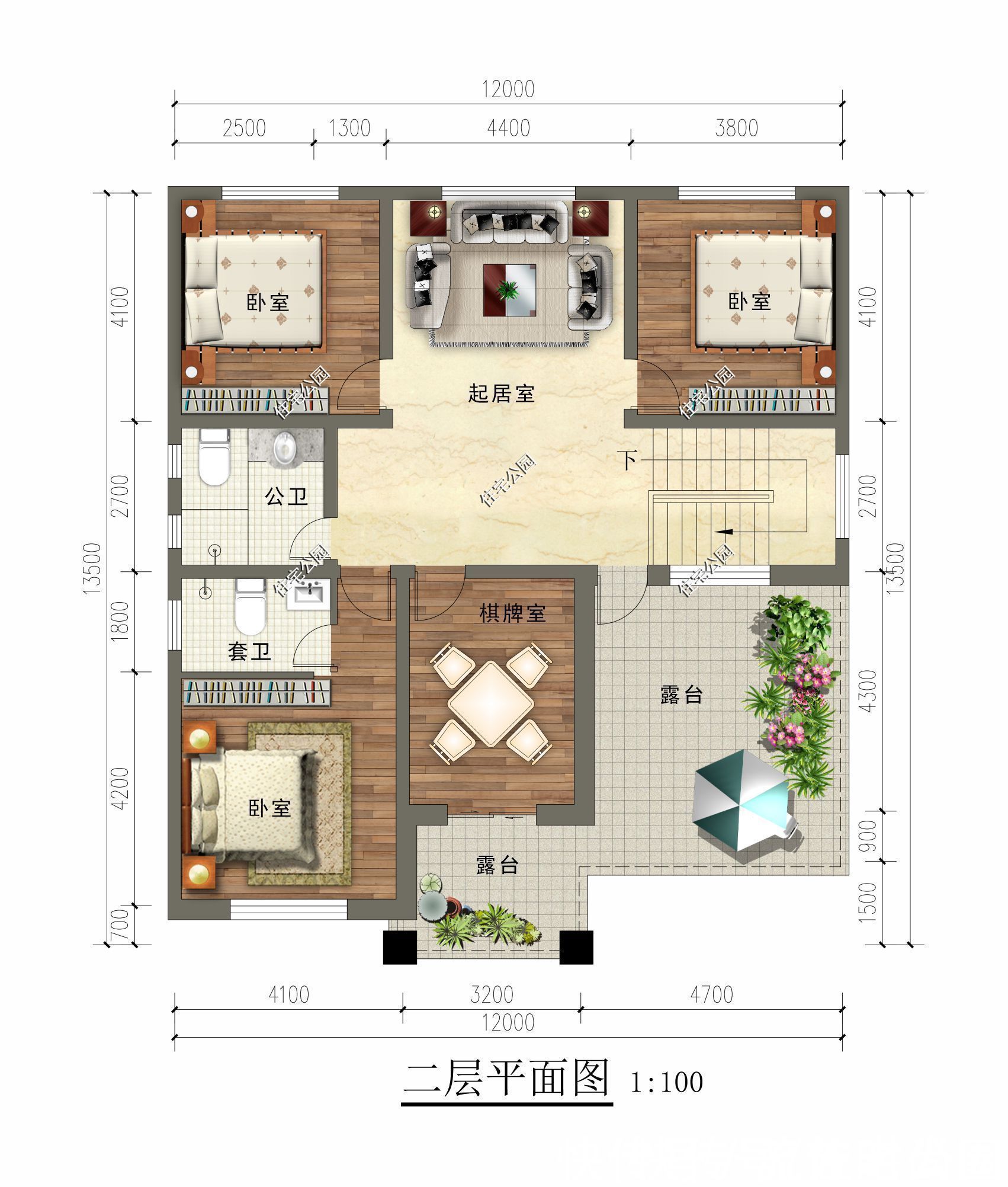 户型|4室2厅占地140平，农村盖一栋这样的二层小别墅，经典又实用