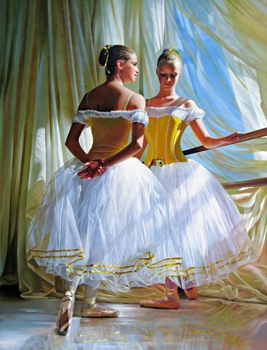 神韵&神韵优雅芭蕾舞者 油画 太奢美了!