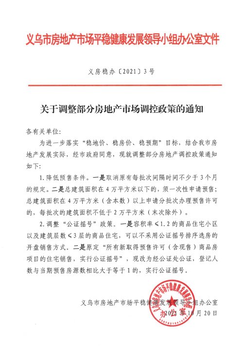 摇号|“政策底”已现？新房只够卖4个月，义乌打响楼市松绑第一枪