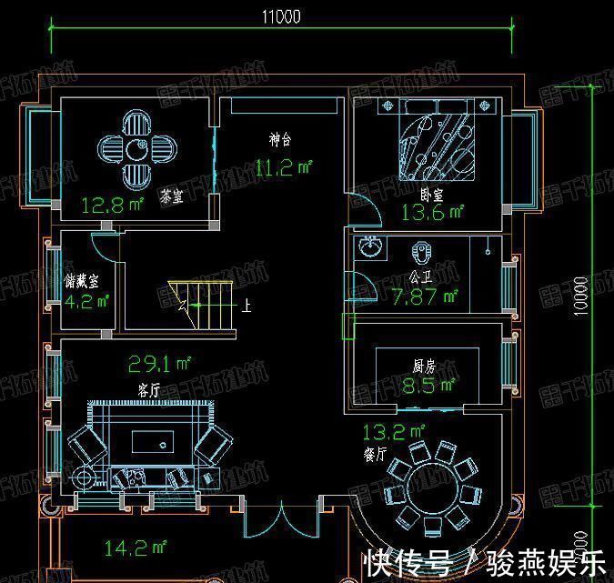 公卫|回农村建房,展示一套“牛”户型,二楼稍微改动就完美了