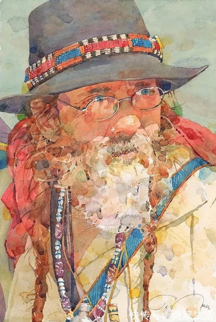 艺术学院&他笔下的人物生动活泼,色块叠加的恰到好处!